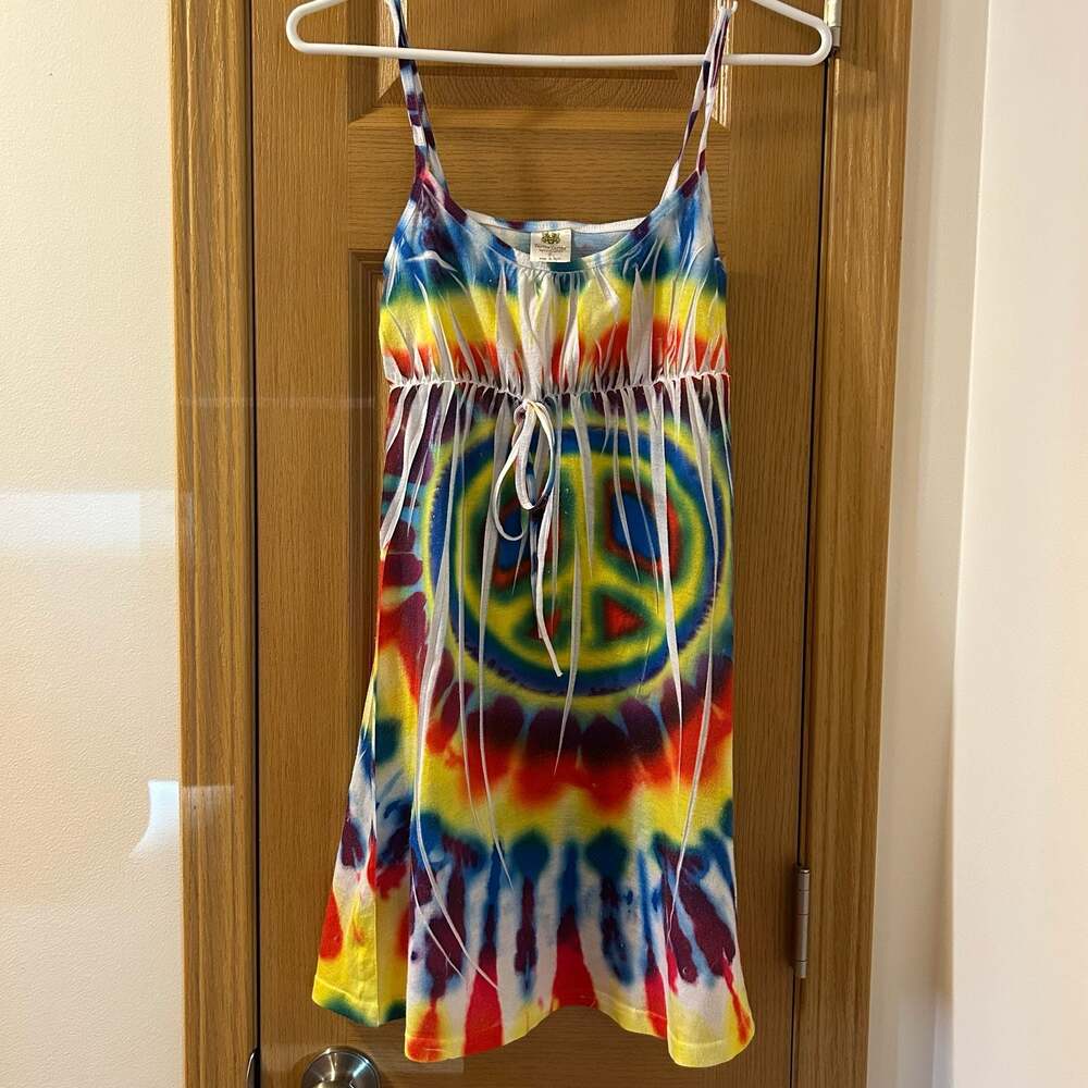Tattoo Tattoo by Free Spirit Tie Dye Peace Sign Dress Size S